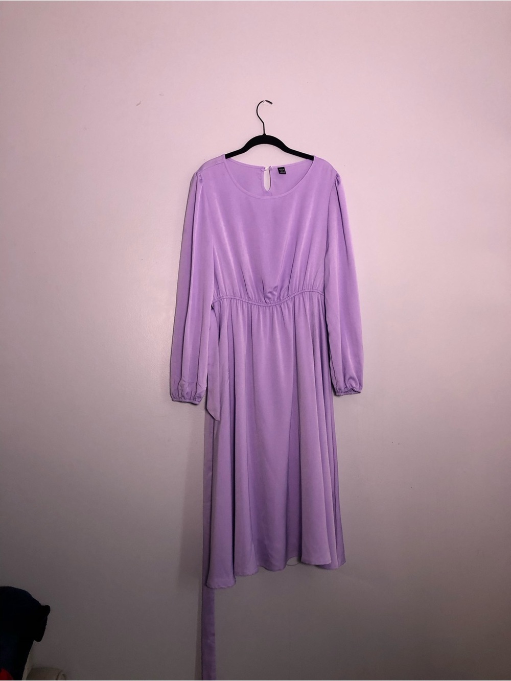 SHEIN Lilac Long Sleeve Midi Dress